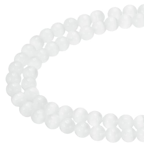 PATIKIL 6 mm Natural Clear Quartz Loose Beads, 2 Strands Crystal Round Stone Strand Beads Gemstone Loose Bead Spacer Beads for Jewelry Making DIY Necklace Bracelet, White - color: White, size: 6 mm