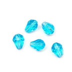 24pcs Adabele Austrian 8mm Faceted Teardrop Loose Crystal Beads Aquamarine Blue Compatible with 5500 Swarovski Crystals Preciosa SST-810 - color: Aquamarine Blue, size: 8mm x 6mm - 24pcs