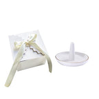 oskas White Ring Dish Holder,Engagement Wedding Bridal Shower Gift，Decorative Trinket Tray,4 Inch,Ceramic,White - color: white 1