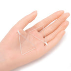 Adabele 100pcs Hypoallergenic Silver Triangle Beading Hoop Link Jewelry Findings Connector Component for DIY Craft Earrings Jewelry Making CF130-3 - size: Triangle Hoop (2 inch Long)