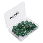 BEADIA Natural Faceted Green Agate Rondelle Disk Stone Beads 10x5mm 37cm for DIY Chain Jewelry Making - color: Green Agate
