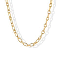 PAVOI 14K Gold Plated Chunky Chain Choker Necklaces for Women | Gold Statement Graduated Link Chain Necklace | Bold Oval Link Barbell Links Paperclip Chains - style: Oval Chain