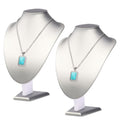 Flexzion Necklace Bust Display Stand (2 Pack) - 11 Inch 3D Mannequin Black Velvet Necklace Display Holder for Home, Boutique & Trade Shows - Jewelry Display for Selling Necklace, Pendants, Lockets - size: Standard (2 Pack)