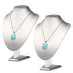 Flexzion Necklace Bust Display Stand (2 Pack) - 11 Inch 3D Mannequin Black Velvet Necklace Display Holder for Home, Boutique & Trade Shows - Jewelry Display for Selling Necklace, Pendants, Lockets - size: Standard (2 Pack)