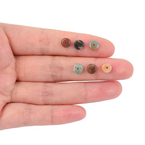 JOE FOREMAN 2x6mm Natural Green India Agate Stone Semi-Gemstone Heishi Disc Rondelle Spacer Beads for Jewelry Making Full 15" Strand Energy Stone Healing Power Crystal - color: Green India Agate