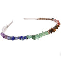 JIC Gem 7 Chakra Crystals Crown Raw Quartz Headband Handmade Tiara Natural Chip Stone Headpiece Women Girls for Wedding Parties - color: 7 Chakra