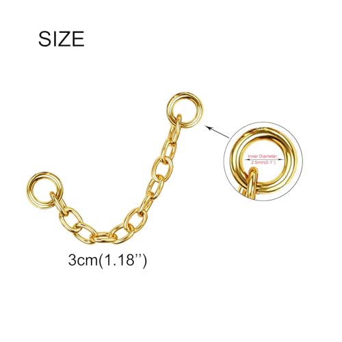 4Pcs Gold Earrings Connector Chains Set for Women, Convertible Dangle Chain for Double Piercings 50mm - color: gold 30mm