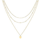 Aisansty Dainty Layered Choker Necklaces Handmade Coin Tube Star Pearl Pendant Multilayer Adjustable Layering Chain Gold Plated Necklaces Set for Women - color: Gold, style: Gold- Layered Disc