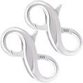 Pndeyo 925 Sterling Silver Lobster Claw Clasps, Double Opening Necklace Bracelet Extender, Jewelry Clasps and Closures for Necklace Bracelet Anklet Pendant Keychain DIY Craft Making - color: Silver-2pcs-0.59"×0.31"