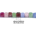 8MM Natural Tourmaline Gemstone Loose Square Cube Beads Stone Healing Power for Jewelry Making DIY Bracelet Necklace Earrings Rings - color: Tourmaline