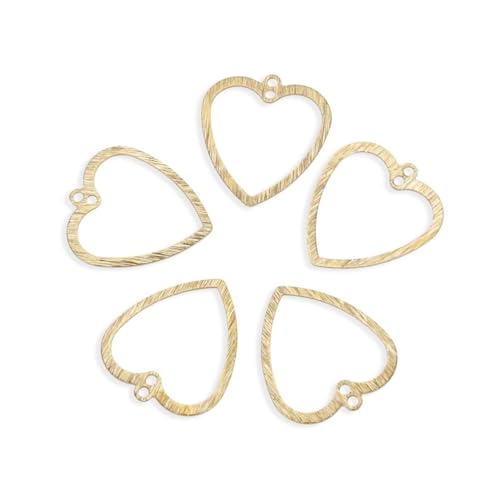 20pcs Adabele Brushed Raw Brass 21mm Filigree Heart Pendant Connector 2-Hole Component Earring Findings No Plated/Coated for Jewelry Craft Making CF-C4 - size: Filigree Heart (2-Hole)