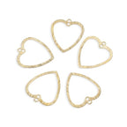 20pcs Adabele Brushed Raw Brass 21mm Filigree Heart Pendant Connector 2-Hole Component Earring Findings No Plated/Coated for Jewelry Craft Making CF-C4 - size: Filigree Heart (2-Hole)