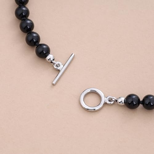 GAVU Hand-knotted Men's Beaded Necklace, Crystal Necklace for Men - color: Onyx, size: 20"