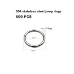 600 Pcs Jump Rings,304 Stainless Steel O Ring,8MM Open/Close Jump Rings,Loop Contactors for Jewelry Making,DIY Crafts, Industrial Repair 1MM Thickness (18 Gauge) - size: 8MM