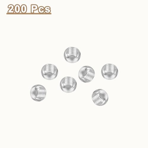 uxcell 200Pcs Round Crimp Beads, 3.5mm Metal Spacer Loose Beads Metal Clamp Ends Tiny Stoppers Bead for Bracelet Jewelry Making Craft DIY, White Gold - color: White Gold, size: 3.5mm