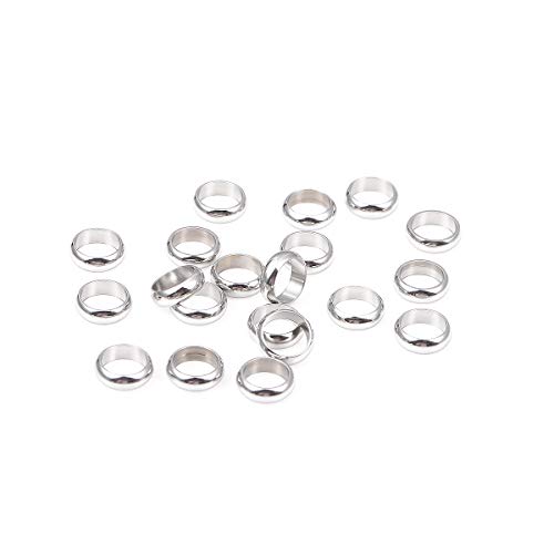 BEADIA Stainless Steel Spacer Beads 8x2.5mm Rondelle Loose Charm Caps Beads for DIY Jewelry Making 50pcs with 6mm Hole - color: 8x2.5mm 6mm