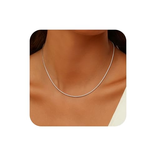 925 Silver Chain Necklace for Women 2mm Box and Snake Italian Choker Chain Thin & Strong Necklace 16/18/20 Inch - size: 18 inch, style: Snake Chain