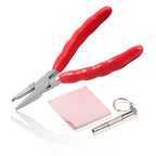 6 Inches Nose Pad Plier Adjusting Eyeglass Arms Frame Eyeglasses Repairing Plier Stainless Steel Optical Hand Tool Frames Clamp Repair Tool with Screwdriver and Glasses Cloth - style: Nose Pad Plier