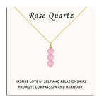SmileBelle Crystal Necklace, Jade Necklace for Women as Anniversary Birthday Mothers Day Gifts for Women 14k Gold Black Tourmaline as Birthstone Jewelry for Girls Dainty Crystal Jewelry - color: Pink Rose Quartz