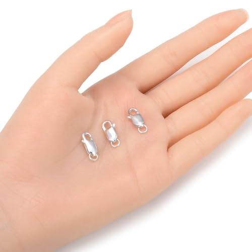 2pcs Adabele Authentic Sterling Silver 14mm Italian Rectangle Lobster Trigger Clasps Open Jump Ring Hypoallergenic Nickel Free for DIY Jewelry Making SS25-DD - color: Sterling Silver, size: 14mm (0.55") - 2pcs