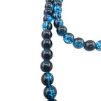 DandS ltd Crackle Lampwork Glass Beads for Jewelry Making, Blue Black, Vibrant DIY Bracelets, Necklaces, Earrings, Beading Supplies & Craft Kits for Handmade Jewelry, 80pcs 0.39 inch (10mm), #J215-10 - color: Blue Black