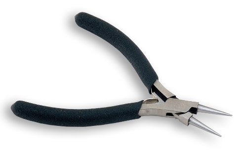 Beadalon Designer Series Round Nose Pliers, Black Vinyl-Free Grips, Stainless Steel, Box Joint, Double Leaf Springs, 4.75 in - color: Black, style: Round Nose