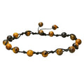 Amazing Gemstone Crystal Anklet Ankle Bracelets for Women - Waterproof Beaded Healing Crystal Anklets, Plus Size Chakra Gemstone Bead Anklet - color: Tigers Eye, style: Hand Knotted
