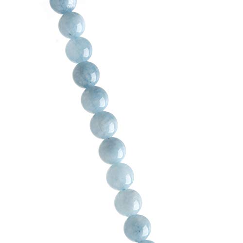 Natural Stone Beads Aquamarine 6mm Polished Round Smooth Gemstone Beads for Jewelry Making 15 Inch(Aquamarine,6mm) - color: Aquamarine, size: 6mm