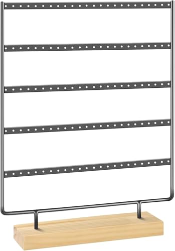 Earring Holder Organizer, Earring Display For Vendors, Earring Holder Organizer For Girls, Women, Earring Organizers and Storage, Jewelry Holder(5 Tiers & 120 holes) - color: Black