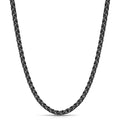 Fiusem Black Wheat Chains for Men and Women, 2/2.5/3/4/5mm Stainless Steel Necklace Chain, Mens Necklace Jewelry Gift 16-28 Inch - size: 20 Inches, style: Black 2.5MM