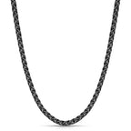 Fiusem Black Wheat Chains for Men and Women, 2/2.5/3/4/5mm Stainless Steel Necklace Chain, Mens Necklace Jewelry Gift 16-28 Inch - size: 20 Inches, style: Black 2.5MM