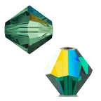 100pcs Authentic Preciosa 3mm (0.12 Inch) Small Faceted Bicone Crystal Loose Beads Emerald AB (Green) Compatible with Swarovski Elements Crystals for Jewelry Making Pre-B363 - color: Emerald AB, size: 3mm (0.12 Inch) - 100pcs