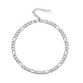 U7 Women Girls Barefoot Jewelry 18K Gold or Rose Gold Stainless Steel Heart/Rope/Figaro/Cuban Chain Anklet Foot Bracelet, 25-30 CM Long - color: Stainless Steel-5mm-Figaro Chain