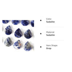 Cherry Blossom Beads Sodalite Beads 12x15mm Faceted Top-Drilled Teardrop - 12 pcs/ 8 Inch Strand - color: Sodalite