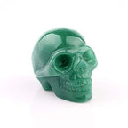 50mm Green Aventurine Carved Skull Crystal Reiki Healing Statue Collectible Figurine Charka Stone - color: Green Aventurine