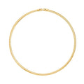 Aobei Pearl 18K Gold Plated Cuff Choker Necklace for Women Chunky Wire Chain Collar Jewelry - style: Flat Omega Choker