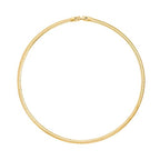 Aobei Pearl 18K Gold Plated Cuff Choker Necklace for Women Chunky Wire Chain Collar Jewelry - style: Flat Omega Choker