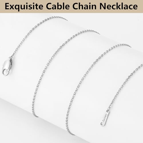 Gacimy Chain Necklace for Women, 14K Gold Plated/Silver Tone Cable Chain for Women, 1.1/1.3mm Thin Dainty Necklace Chains 16-24 Inch - size: 20 Inches, style: 1.1mm Silver