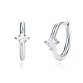 Me&Hz Gold Huggie Earrings Small Huggie Hoop Earrings for Women 14K Gold Plated Hypoallergenic Cubic Zirconia Huggies Mini Silver Hoop Earring for Women - color: Diamond,Silver