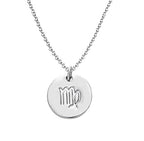925 Sterling Silver Zodiac Necklace Disc Charm Necklace Gift for Your Wife Girlfriend or Family Member - style: Virgo
