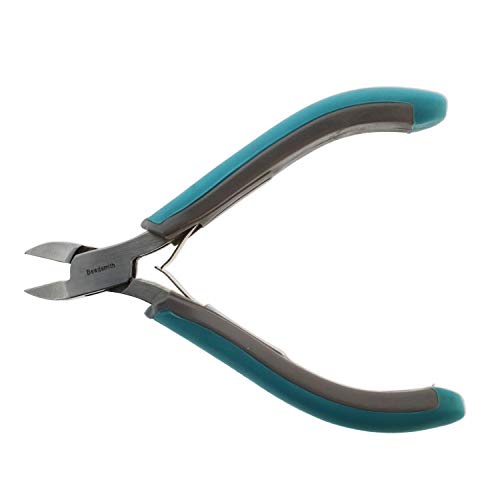 The Beadsmith Simply Modern Side Cutter, 4.5 inches (114mm) with polished steel head, PVC grip handles and double-leaf springs, tool for jewelry making - size: Side Cutter