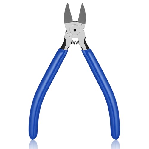 6 Inch Wire Flush Cutter Heavy Duty Wires Cutters with Non-Slip Handle Spring Loaded Side Cutter Wire Cutters for Crafting for Jewelry Making Crafts Electronics Zip Ties DIY Models