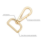 9 Pcs D Ring Swivel Lobster Claw Clasp Push Gate Snap Hooks Trigger Clips for DIY Crafts Keychain Purse Handbag Making,1 Inch Glod - color: 1" Glod 9pcs, size: 1"