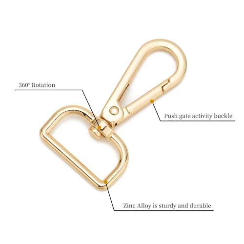 9 Pcs D Ring Swivel Lobster Claw Clasp Push Gate Snap Hooks Trigger Clips for DIY Crafts Keychain Purse Handbag Making,1 Inch Mixed - color: 1" Mixed 9pcs, size: 1"