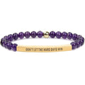 INSYOHO Dont Let the Hard Days Win Bracelet – Inspirational Healing Crystal Bracelet for Women & Men, Agate & Amethyst Beaded Adjustable, Motivational Gift for Stress Relief & Positivity - color: Purple