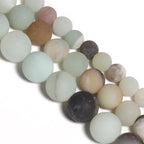 36pcs Natural Matte Amazonite Gemstone Beads，10mm Frosted Round Loose Stone Beads for Jewelry Making Earring Bracelet Necklace DIY Crafts - color: Amazonite, size: 10mm