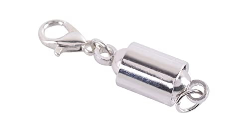 KONMAY 10 Sets Rhodium Screw-in Magnetic Necklace Clasps, Safety Magnetic Converter Clasps for Jewelry Making - color: Rhodium