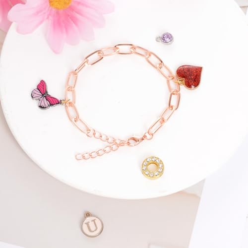 20pcs Chain Bracelets Kit Alloy Link with Lobster Clasps for Christmas DIY Women Jewelry Findings Bracelet Making (Rose Gold) - color: Rose Gold
