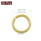 uxcell 50Pcs Open Jump Rings, 14mm/0.55" OD Brass Jump Ring Connectors 2mm Thick O Rings for Necklaces Bracelet Jewelry Making Keychain DIY Craft, Gold Tone - size: 14mmx2mm
