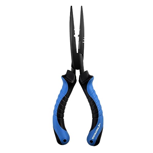 KastKing Intimidator Fishing Pliers, Corrosion Resistant Polymer Coated Fishing Tools, Tungsten Carbide Cutters, Saltwater Resistant Fishing Gear - color: D:7" Straight Nose